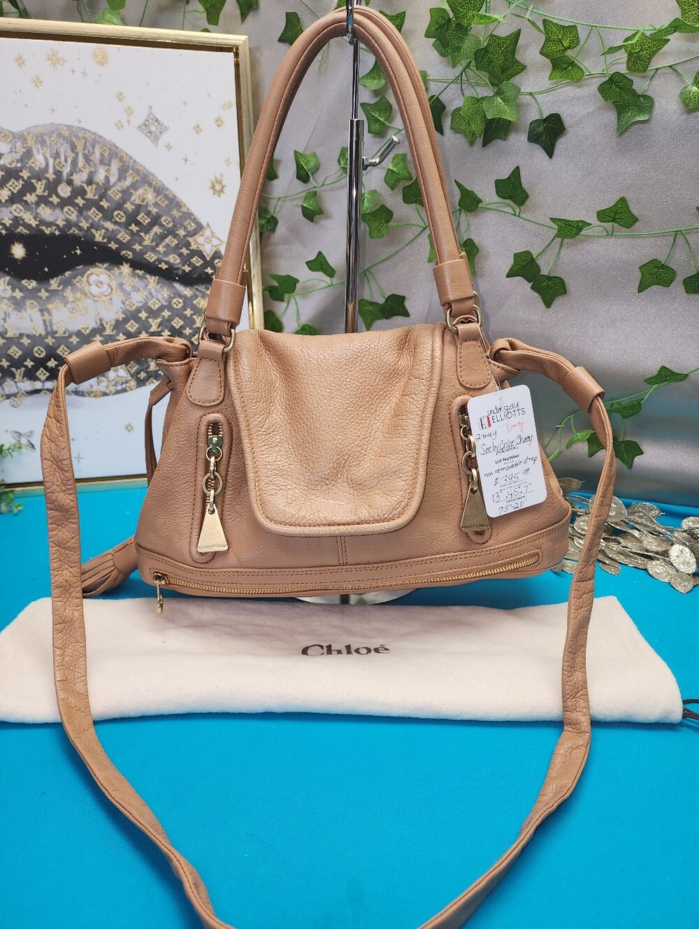 Authentic See By Chloe Cherry Blush Flap Drawstring 2 Way Bag W/ Dust Bag & COA